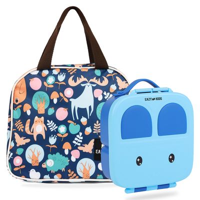Eazy Kids Bento Box wt Insulated Lunch Bag Combo - Blue